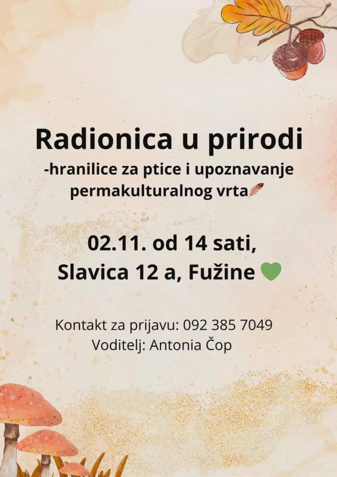 Garden’s Gift – radionica u prirodi - Hranilice za ptice i šetnja do permakulturnog vrta